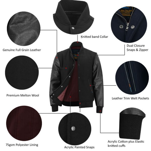 MDL FASHION Women Varsity Jacket Black