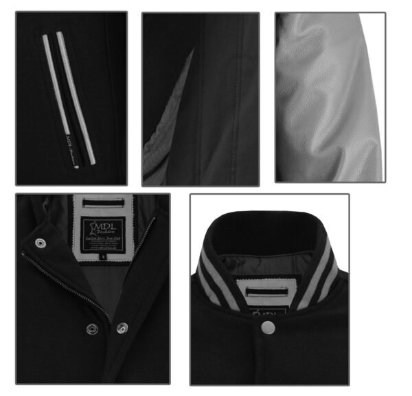 Women-Varsity-Jacket-GRAY6 MDL FASHION Women Varsity Jacket Black Gray