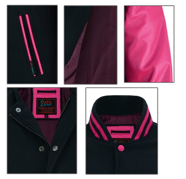 Women-Varsity-jacket-pink6 MDL FASHION Women Varsity Jacket Black Pink