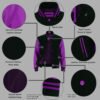 MDL FASHION Women Varsity Jacket Black Purple