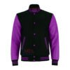 MDL FASHION Women Varsity Jacket Black Purple
