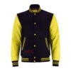 MDL FASHION Women Varsity Jacket Black Yellow