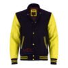 MDL FASHION Women Varsity Jacket Black Yellow
