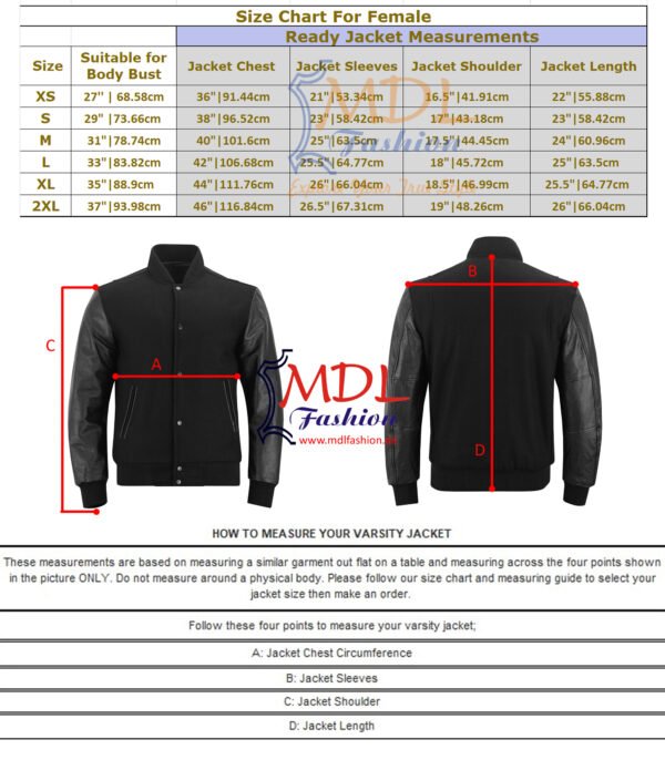 MDL FASHION Women Varsity Jacket Black Gold